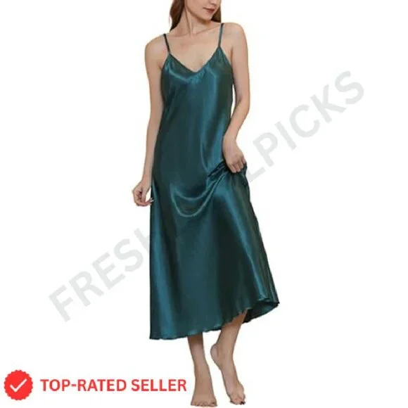 Satin Slip Dress Elegant Minimal Chic Evening Party Wear Adjustable Straps